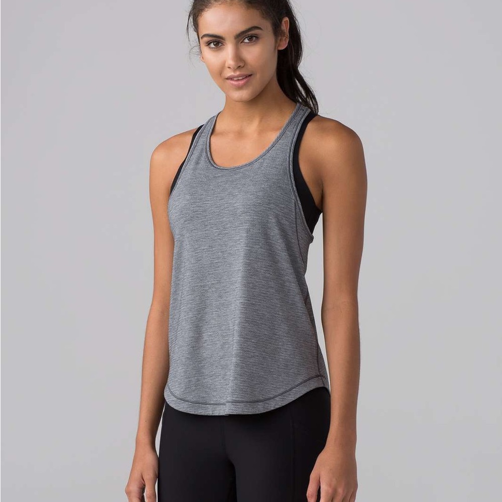 Lululemon Long Distance Tank Heathered Black